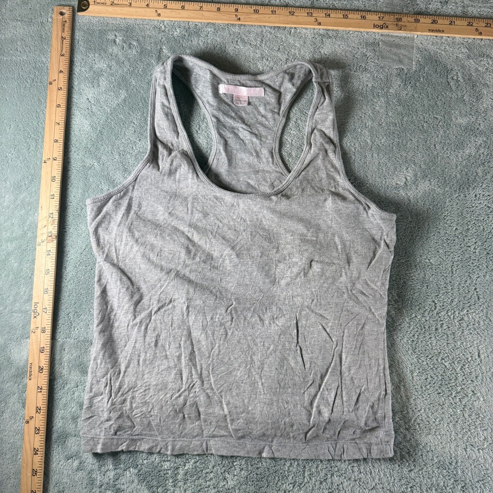 Victoria's Secret Heather Gray Racerback Tank Top Scoop Neck Size Large